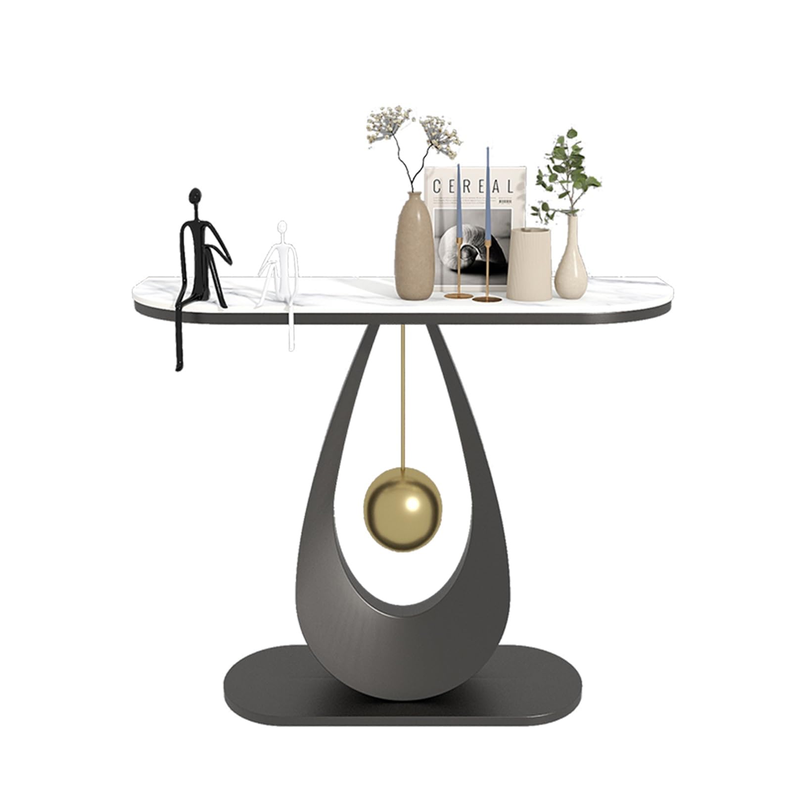 Mesa consola para recibidor, mesa estrecha para recibidor con estantes de almacenamiento, mesa consola con estructura metálica, mesa de entrada rústica para pasillo o sala de estar (Negro A, 80 cm/3