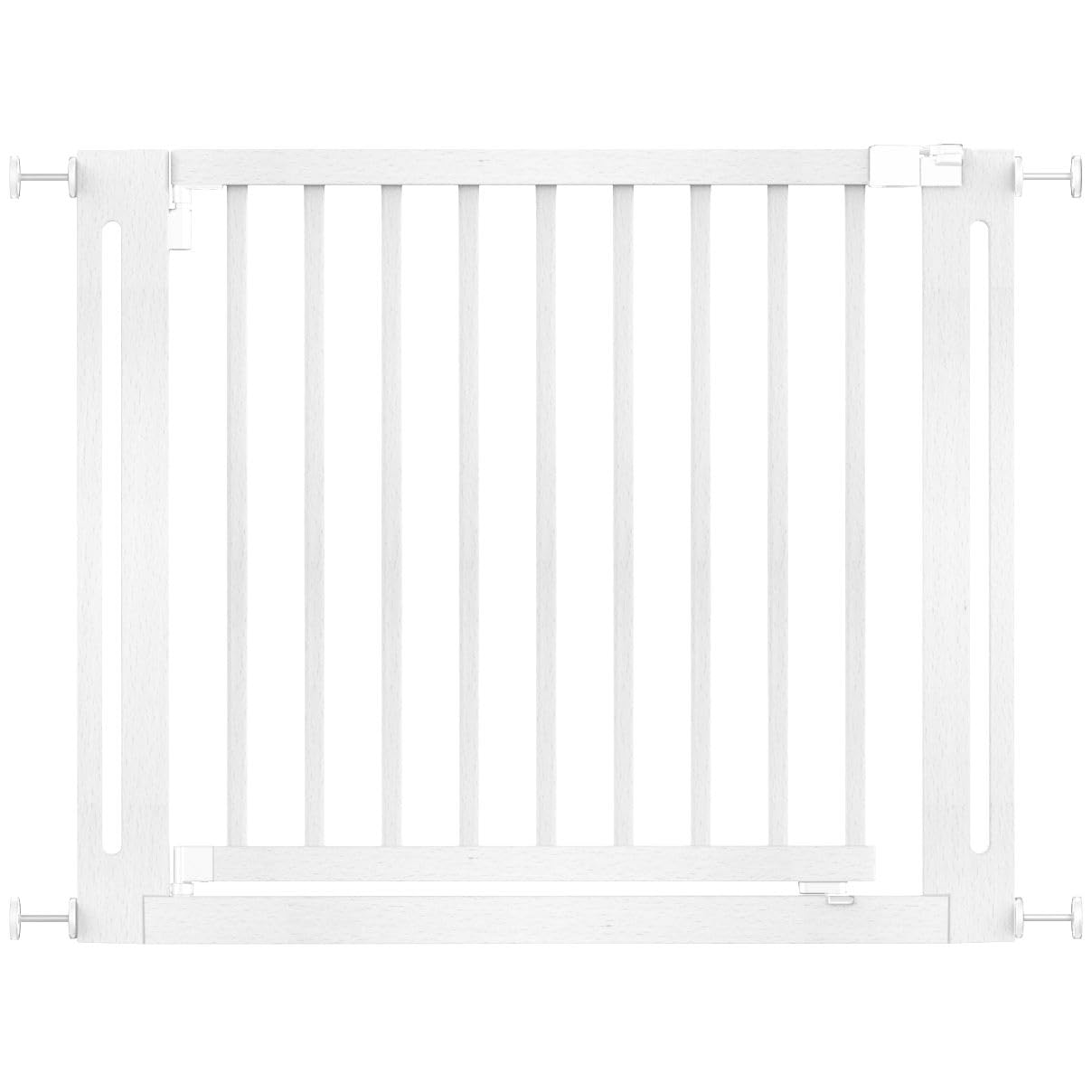 Safetots White Wooden Elegance Gate, 95Cm - 103Cm, Pressure Fit Safety Gate, 73Cm Extra Wide Doorway, Easy Installation - Wood - 95Cm -103Cm