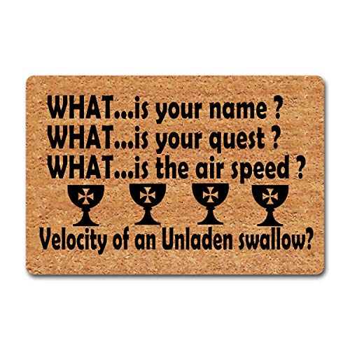 Funny Welcome Indoor Door Mats for Front Door Monty Python and the Holy Grail Gifts Velocity of an...