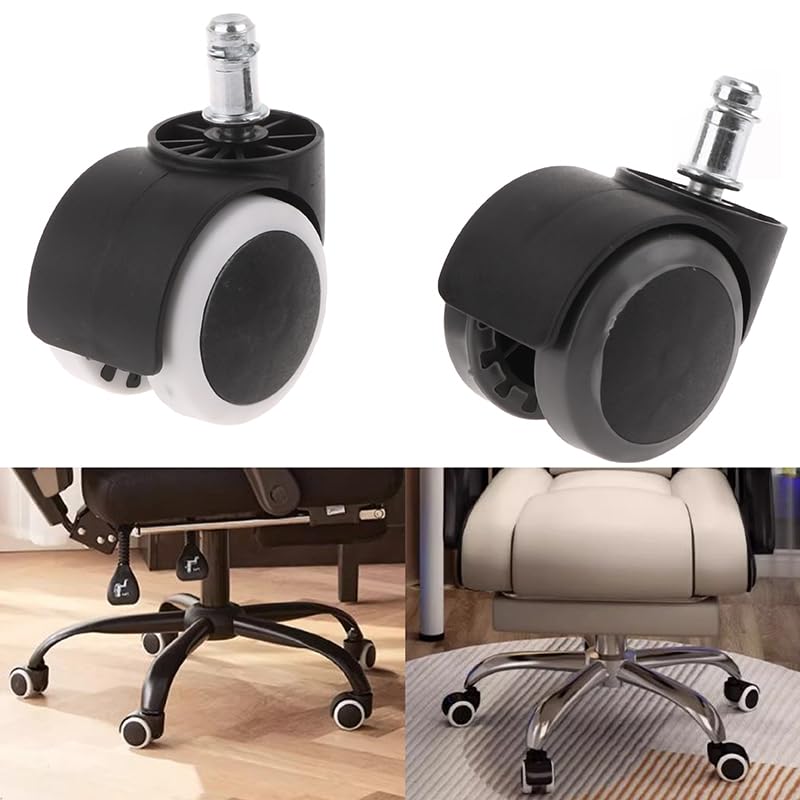 Roulettes de remplacement universelles de 5 cm gris pour mobilier et fauteuil - 2