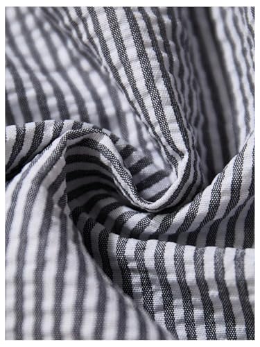 Image of WDIRARA Women's 3 Piece Striped Pajama Shorts Elastic Waist Comfy Sleep Bottoms
