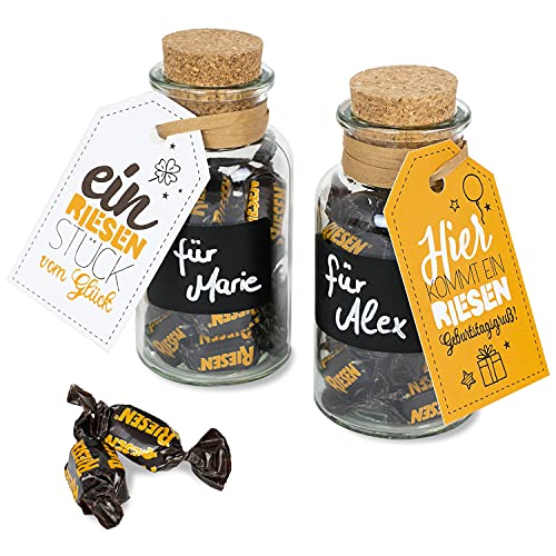 SURPRISA &quot;RIESEN Geschenk&quot; 2er Set - kleine personalisierte Geschenkidee mit Schokolade Cover