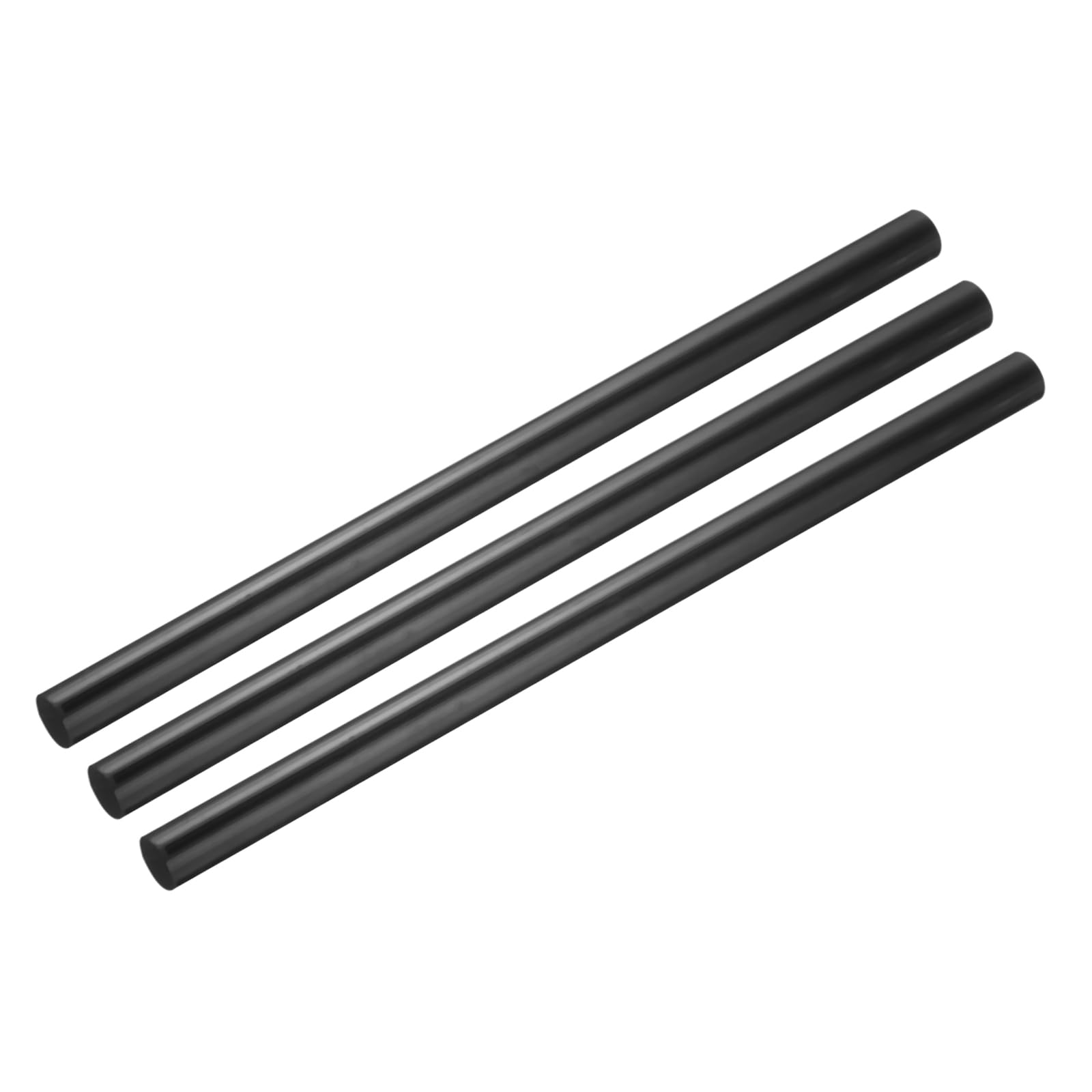 MECCANIXITY Black Round ABS Plastic Rods 0.6-inch Diameter and 12-inch Length Rigid Insulation Opaque Plastic Rods for DIY Craft Model Making, 3 Pack