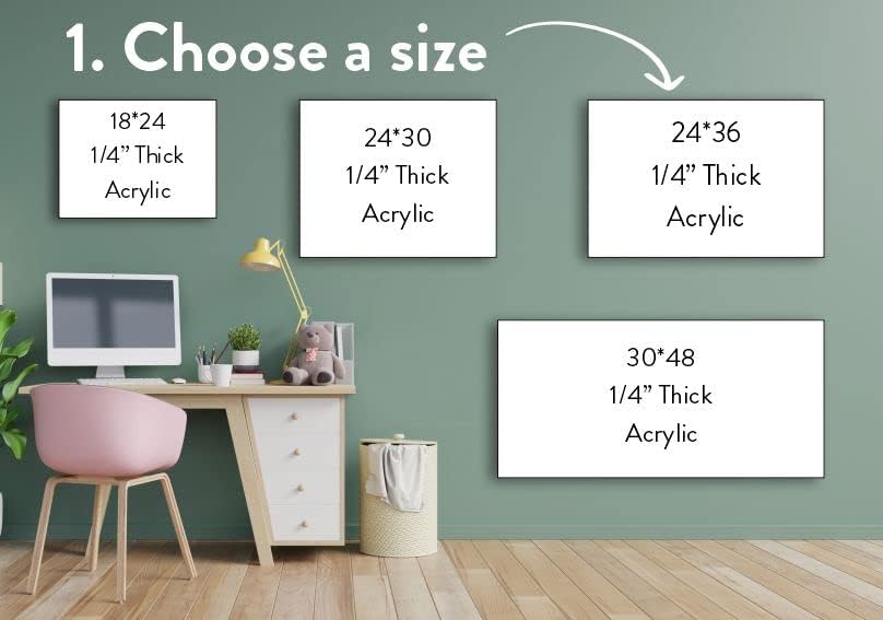 Miniatura 5 de Pizarra acrílica personalizada de borrado en seco para pared con divertido borde temático de dinosaurio, se envía al día siguiente, fabricada en