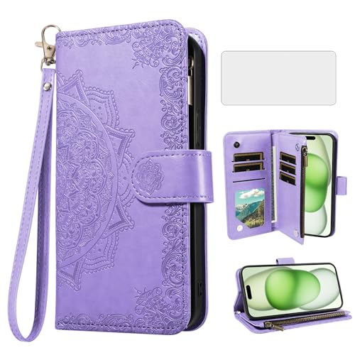 Coque iPhone 15 Plus anti-choc protégeant l'écran et rangeant vos cartes bancaires en sécurité
