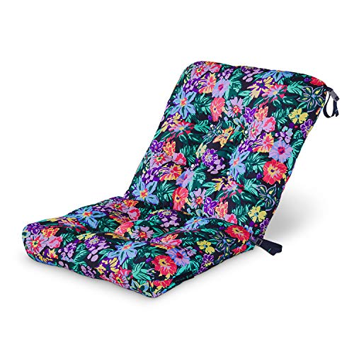 Vera Bradley by Classic Accessories Water-Resistant Patio Chair Cushion, 21 x 19 x 22.5 x 5 Inch, Happy Blooms, Seat Back Cushion
