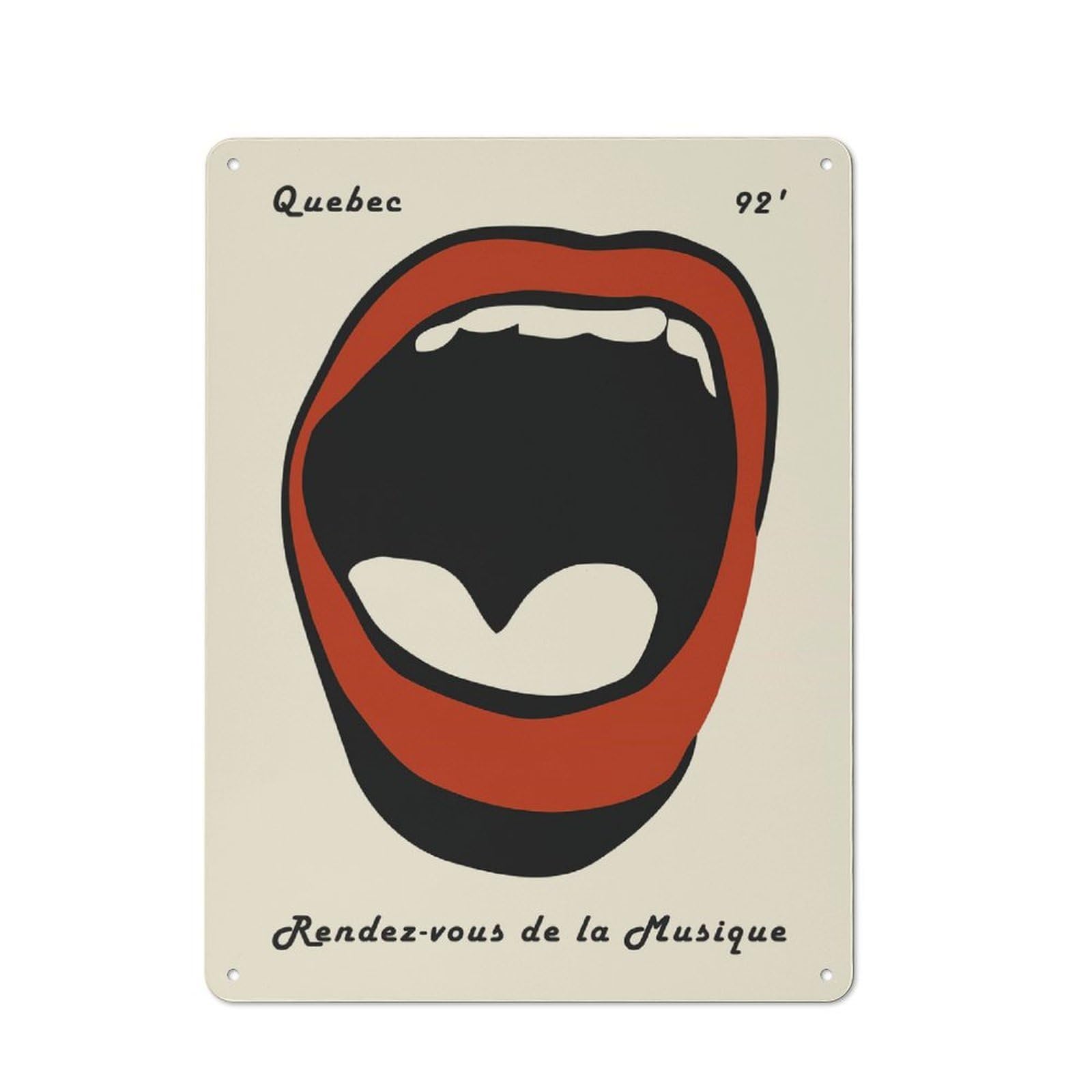 Junmoney Style-23 Tin Wall Plaque 40X30cm With Quebec Music Festival For Garage Wall, For People Furnishing A Garage, For Retro Home Interiors