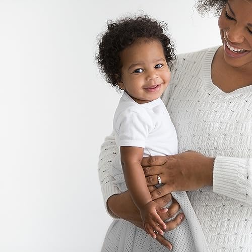Image of Amazing Baby Cellular Blanket, Premium Cotton Knit, Ultra Soft, Breathable, Cozy Gift for Baby Boys and Girls, Favorite Toddler Blanket, 44 x 44 inches (112 x 112 cm), Soft Sterling