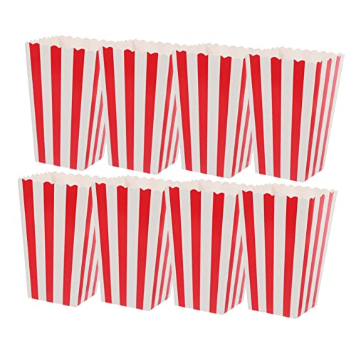 CIYODO 24 Pack Carnival Snack Boxes Popcorn French Fries Containers Portable Snack Tray Lid Leakproof Movie Night Supplies