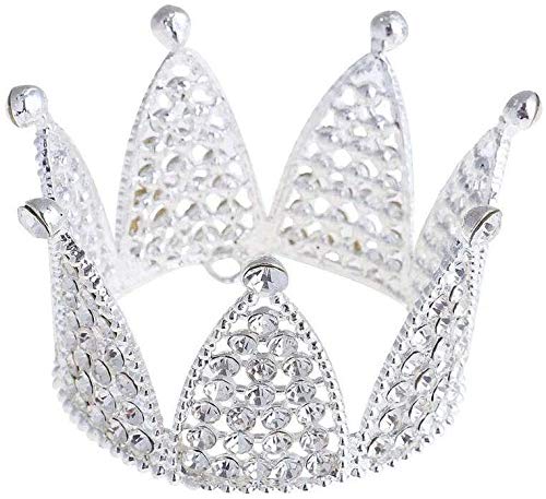 Mini corona para decoración de pasteles, diadema de perlas de cristal para boda, Navidad, cumpleaños, fiesta, decoración de tartas, metal, perla