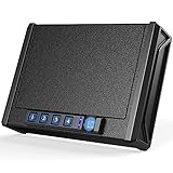 Biometric Pistol Safe, Gun Safes for 2 Pistols, Quick-Access Handgun Safe with Fingerprint/Password/Key Access, LED, Mute Mode, Ideal for Small Drawer, Nook, Nightstand, Office, Backpack or Car