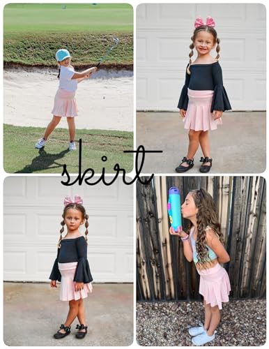 Image of Arshiner Girl's Tennis Skirts with Shorts Athletic Pleated Skirt Workout Performance Skorts with Pockets for Kids 4-13Y
