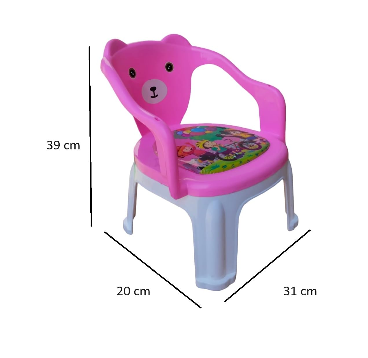 The Tickle Toe Plastic Activity Chair for Kids | Lightweight & Durable Chair for Home, Study & Play School (1–3 Years, Pink) 4