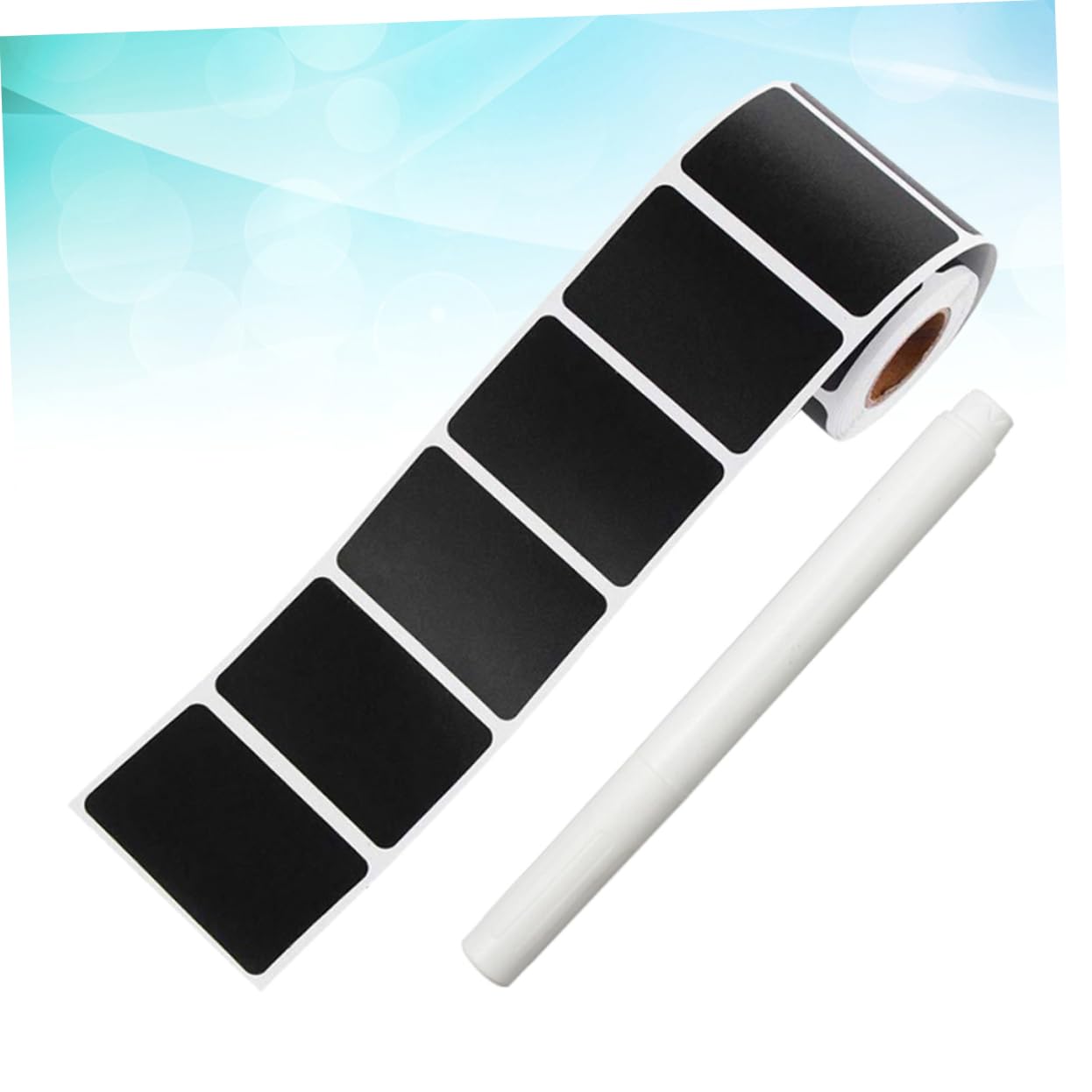 STOBOK 300stücke Selbstklebende Schwarze Tafelaufkleber Mit Ablösbarem Design Und Kreide-stift Für Küche Bar Und Büro Für Gewürzbehälter Und