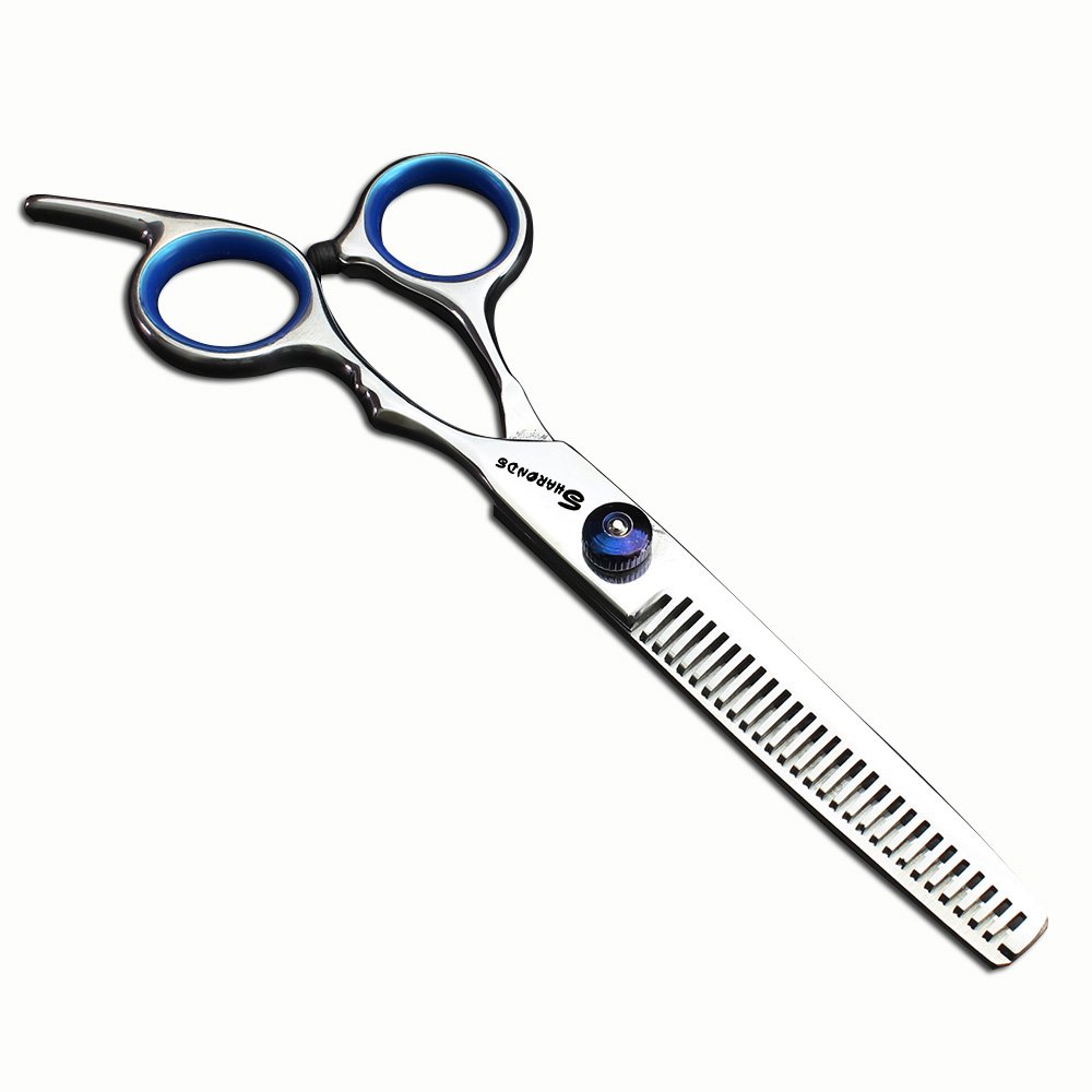 Tijeras de peluquería peluquería profesional de peluquería de 6 pulgadas de corte y tijeras de pelo adelgazamiento conjunto de 17,5 cm (Tornillo negro scissors set)