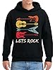 Darkwear Lets Rock Mens HOODY Music Rock Metal Guitar Funny Birthday Gift Hoodies Hood (BLACK HOODY - L) #1