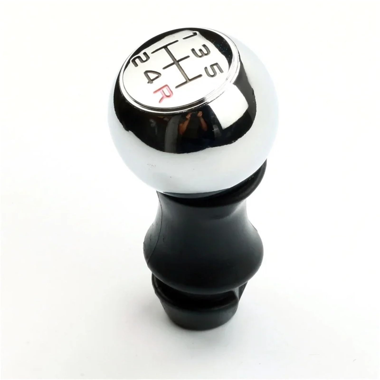 BWSDMZJQRT Car Gear Shifter Knob for Peugeot 106 206 306 406 107 207 307 407 301 308 2008 Chrome Manual 5 Speed Car ABS Shift Knob(5 Speed)