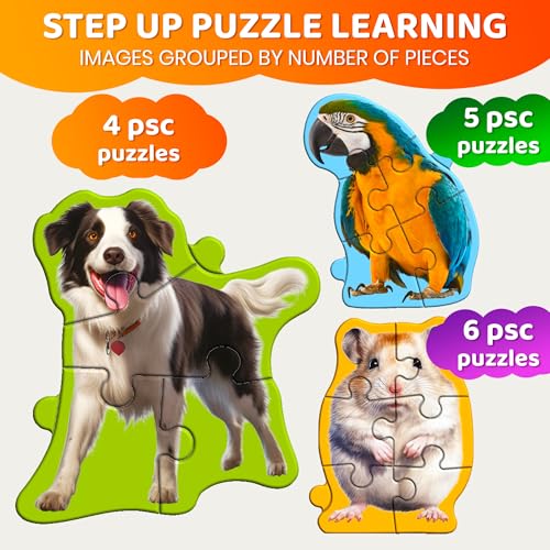 Image of QUOKKA Step Up Magnetic Puzzles for Toddlers 1-3, Animals Puzzle Set in One Book, Travel Games for Kids 3-5, Screen Free Toy for Toddlers and Preschoolers