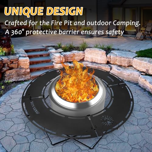 Fire Pit solo stove Surround Tabletop, Suitable for Bonfire Wood Burning Outdoor Fire Pit,Easy to Install and Portable,Ideal for Courtyard and Outdoor Camping,Black
