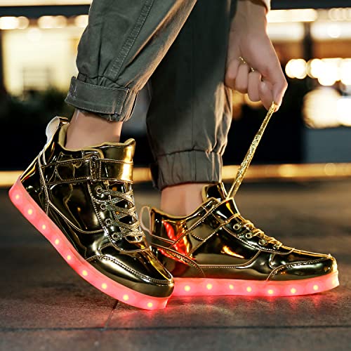 Image of JEVRITE Unisex LED Light Up High Top Sneakers - USB Charging for Women & Men - Couples Shoes
