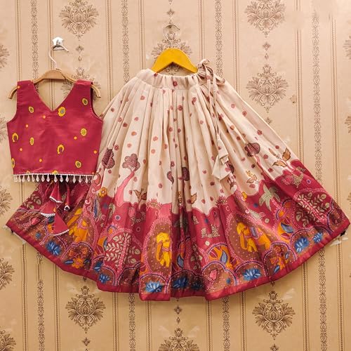 Image of Girls Simar Soft Silk New Traditional Printed Readymade Lehenga Choli -Ethnic Wear Wedding Outfits (Suitable For Girls 2 To 8 Year)