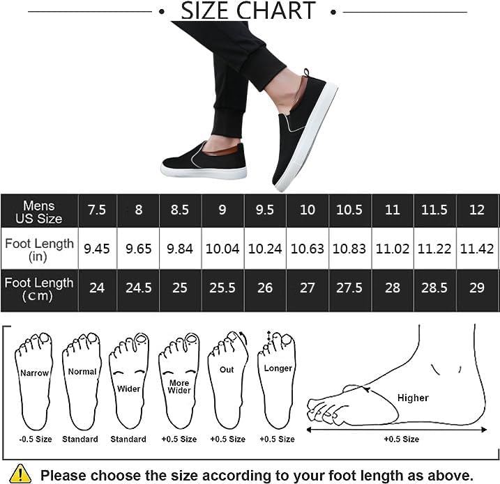 Miniatura 3 de CAIJ Zapatos casuales para hombre, zapatos de lona para hombre, zapatos clásicos sin cordones, zapatos de lona para hombre, zapatos de lona sin