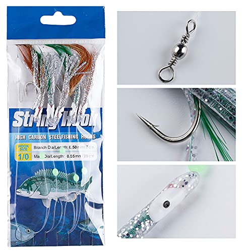 4 Packs de Cebos para Pesca Rigs Sabiki para Peces Cebo miniatura 3