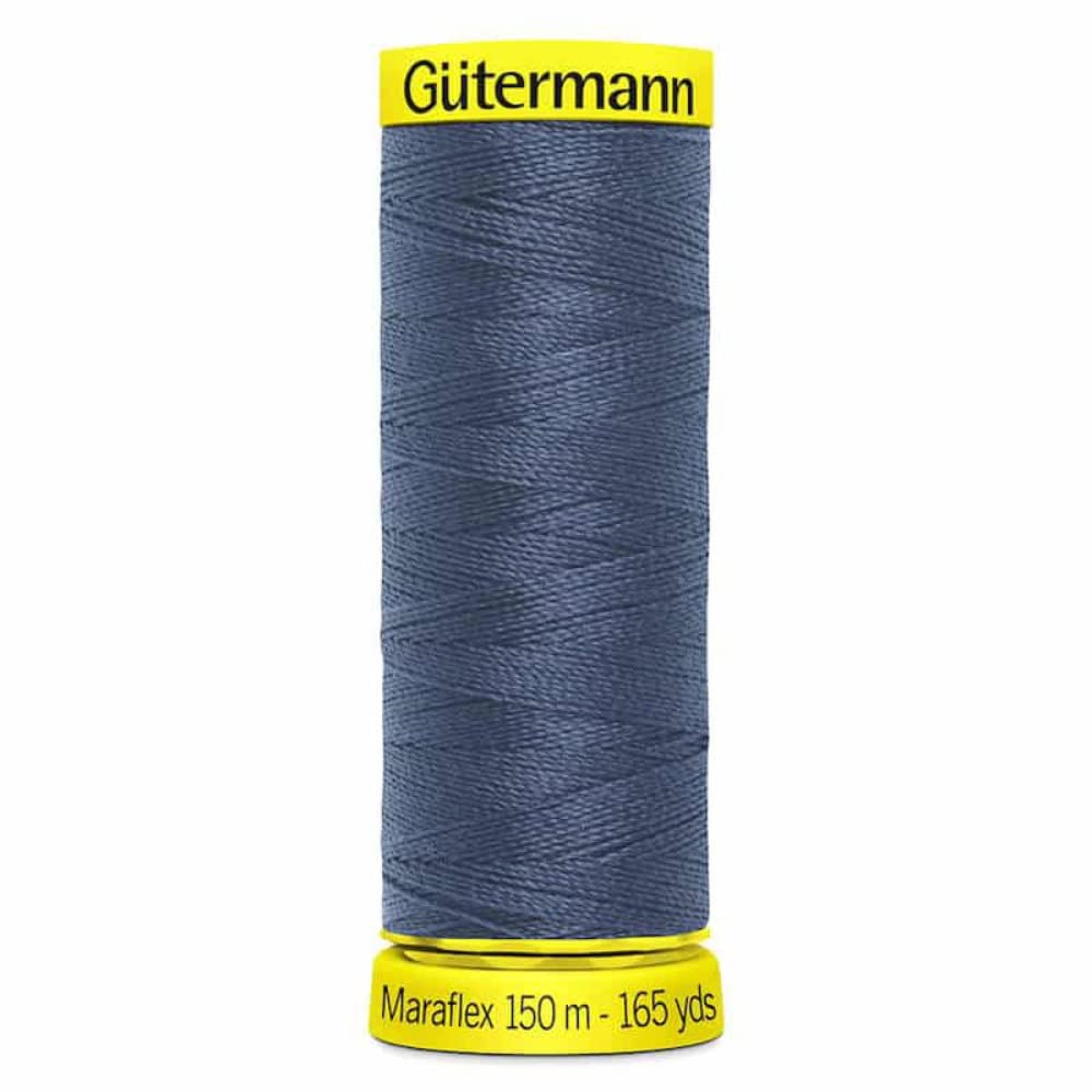 Gutermann Maraflex Elastic Stretch Sewing Thread - 150m Spool - 112 Blue Grey