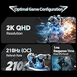 KTC 27 Inch 2K 200Hz Gaming Monitor, QHD 1440P White Monitor with Built-in Speakers, Up to 210Hz, Fast IPS, Adaptive Sync, HDR400, Height/Tilt/Swivel/Pivot Vertical Monitor, H27T6 - Image 2