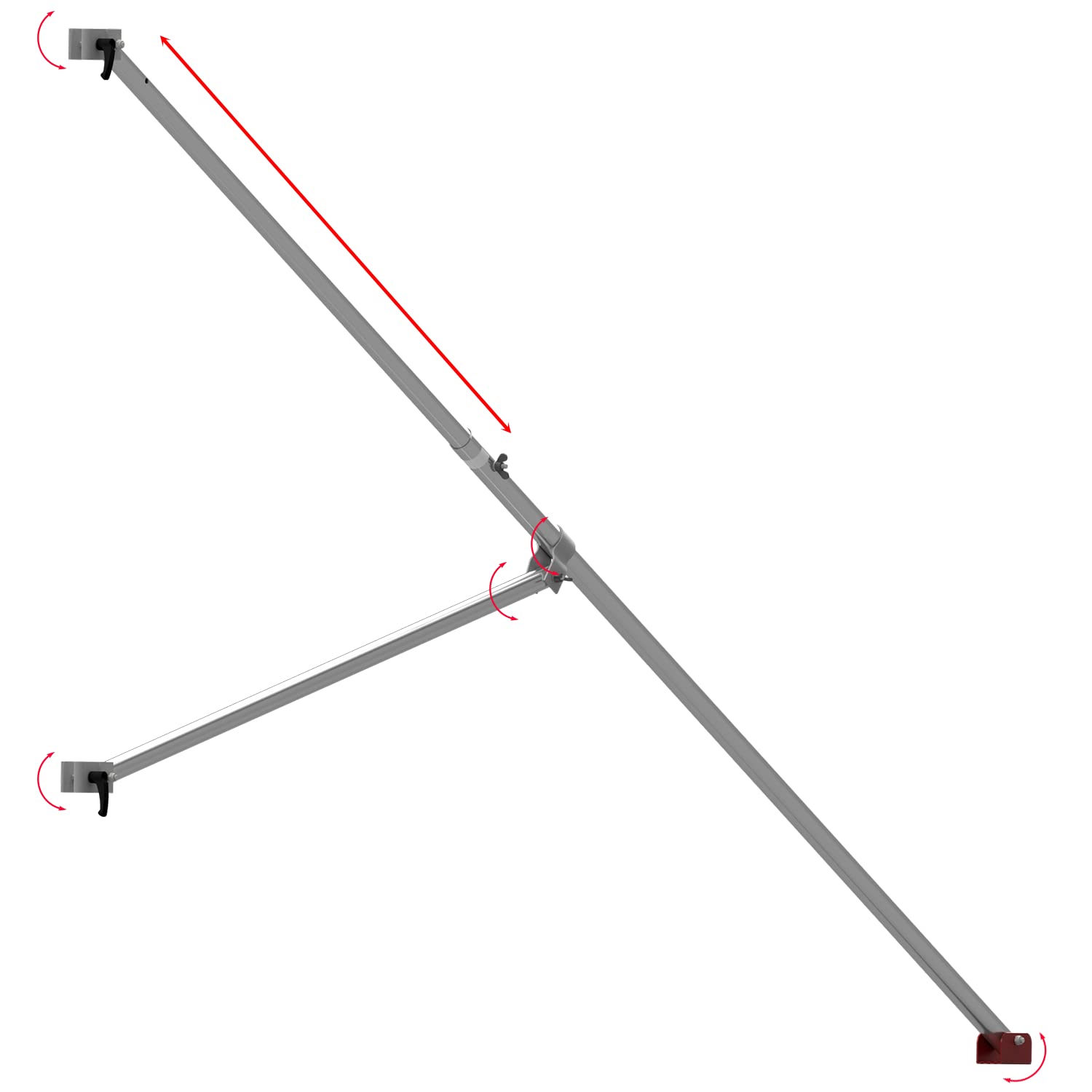ALTEC Rollfix Aluminium Ausleger| teleskopierbar | 2,20 m bis 3,60 m | 2 Stk. | kein Ballast notwendig