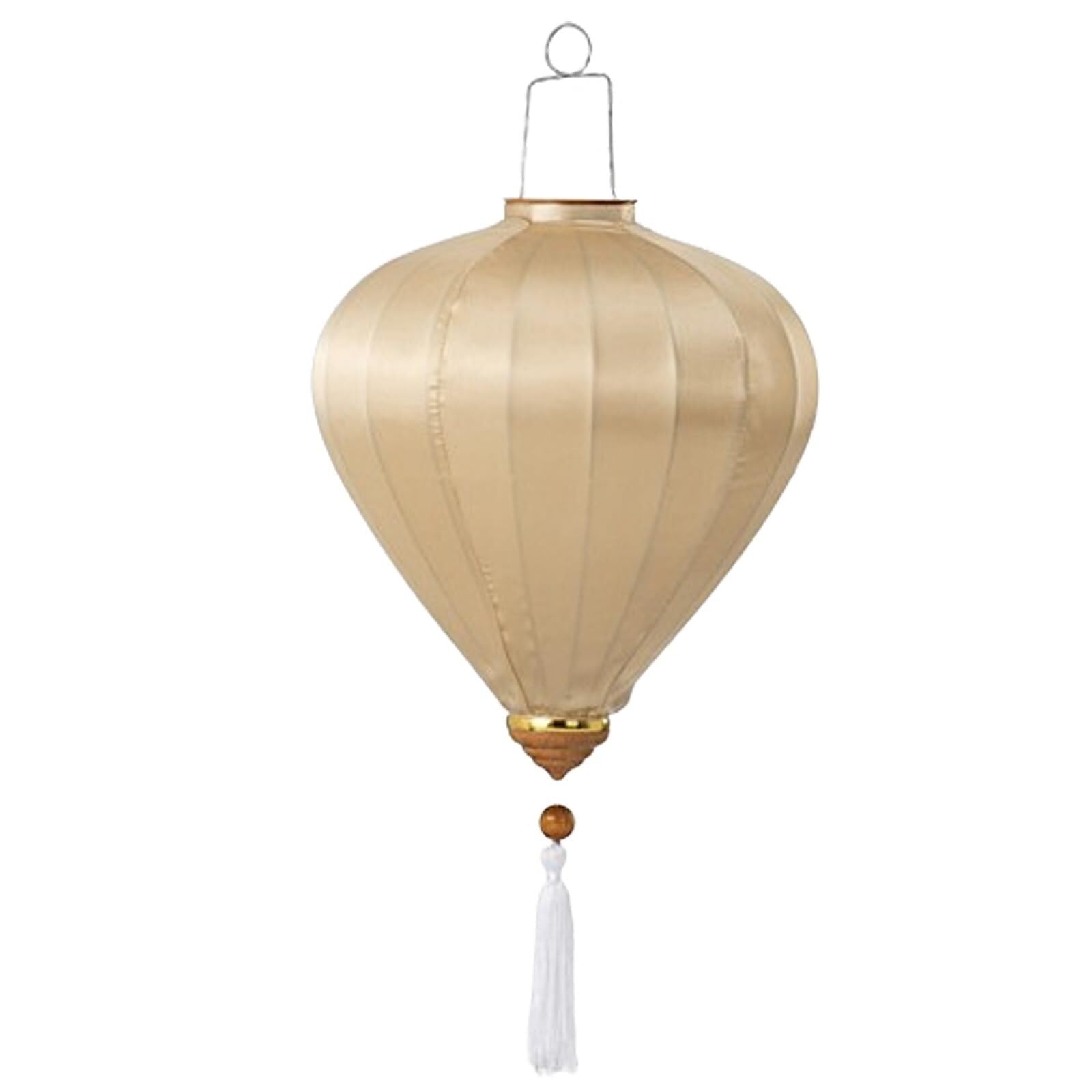 Asian Lantern, 2 Pcs 12 Inch Chinese Silk Lanterns Traditional Asian Vietnamese Hanging Lantern with Tassels Wedding & Holidays Decorations(Champagne)