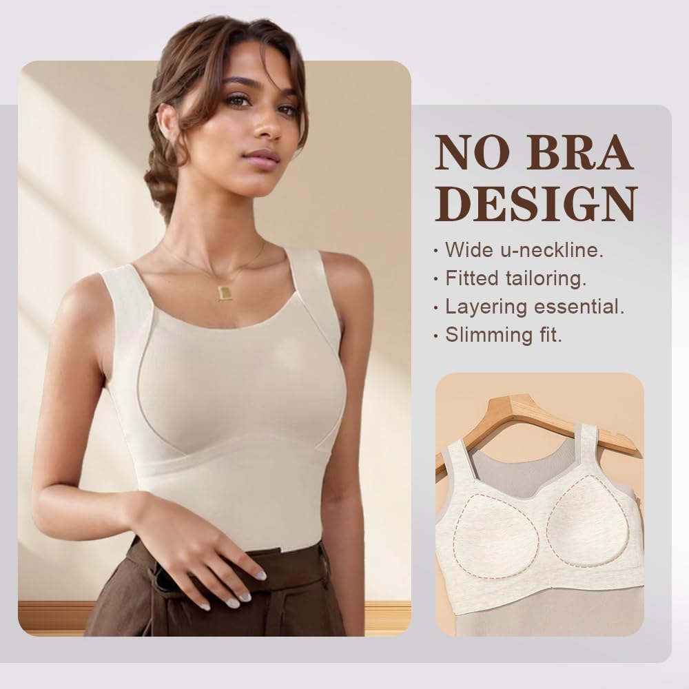 Canotta calda ispessita con reggiseno a mensola, biancheria intima da donna in cotone caldo strato di base