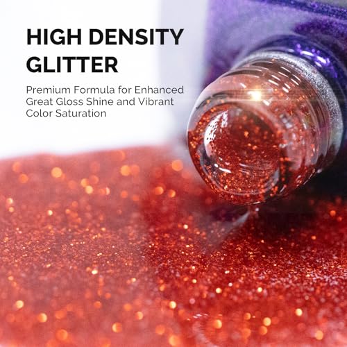 Image of MelodySusie Galaliver Red Glitter Gel Nail Polish, 15ML Sparkly Shimmer Christmas Red Gel Polish Soak Off UV LED Cured Long Lasting Gift for Women DIY Nail Design Nail Art Manicure X01