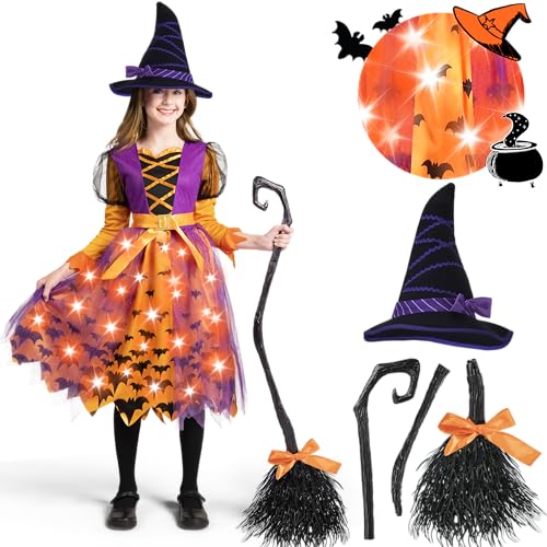 Disfraz de bruja con luces para niñas 3T miniatura 3