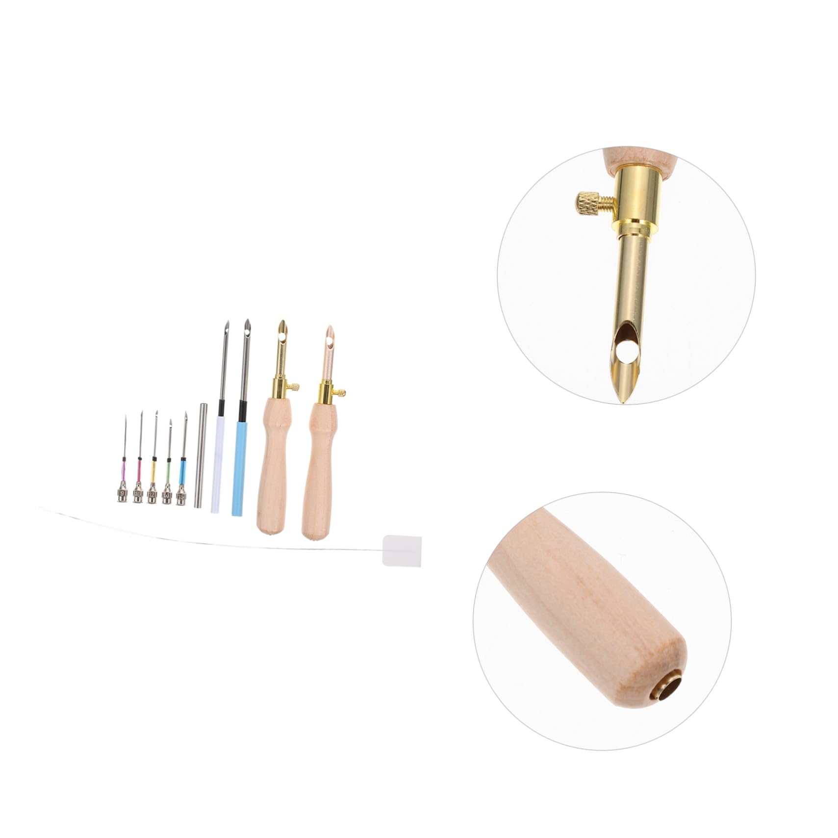 STOBOK 4juegos Agujas Punzón De Madera Para Bordado Herramienta De Costura Ergonómica Para Manualidades y Proyectos De Bordado