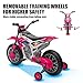 JOYLDIAS Kids Motorcycle Dirt Bike, 12V7AH Battery-Powered Ride On Motorcycle for Kids, Off-Road Street Bike w/Music, Training Wheels, Spring Suspension, High/Low Speeds, Rose Pink