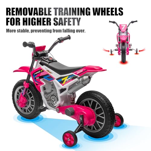 Image of JOYLDIAS Kids Motorcycle, 12V7A Battery-Powered Ride On Motorcycle for Kids