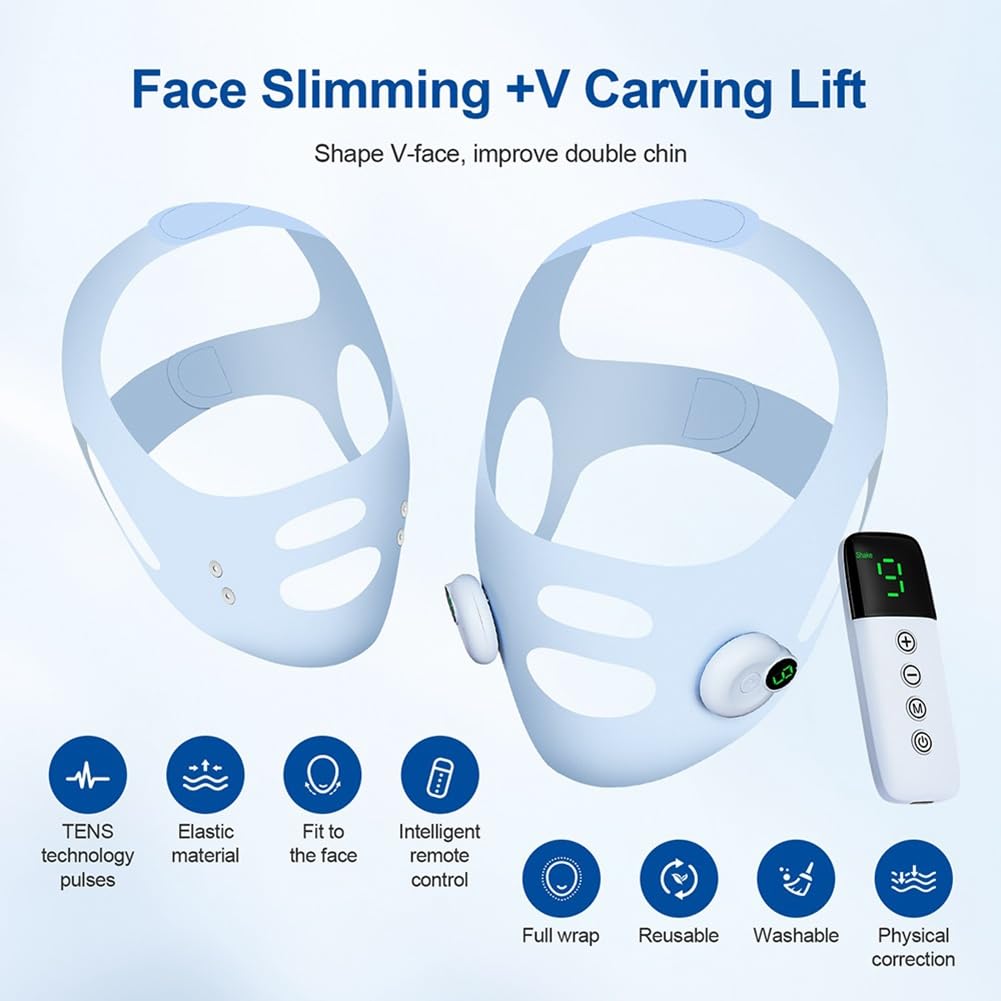 Massaggiatore V-Face EMS Pulse, Rimozione del Doppio Mento, Cintura di Sollevamento Della V, Riduzione del Doppio Mento, Dispositivo V-Face