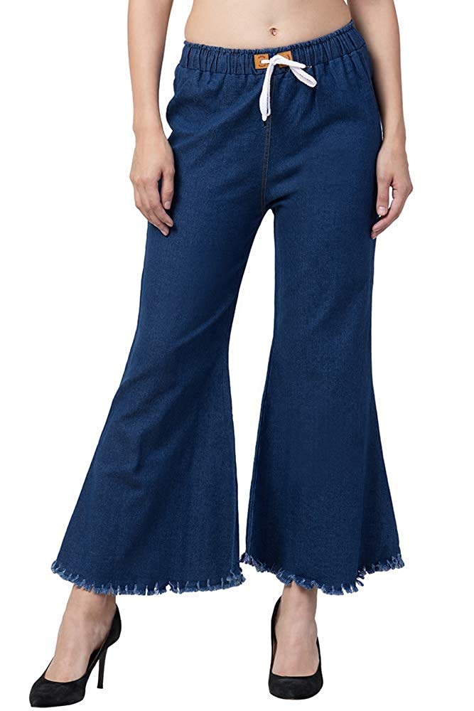 magic Women's & Girls Regular Fit Jeans Casual Denim Palazzo Style Side Desgin-picture-48