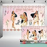 Smile World Pocahontas Birthday Party Supplies Photography Backdrop 5x3ft Indian Princess Girls...