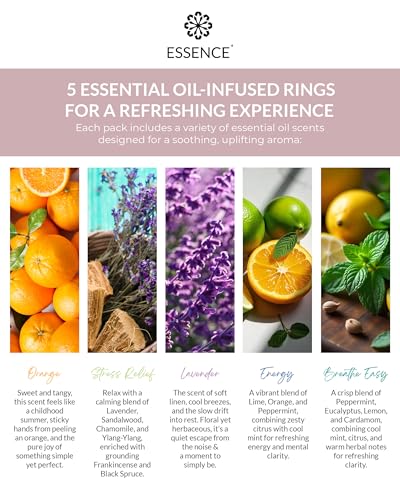 Essence Nasal Diffuser Self Care Bundle – Essential Oil Silicone Nose Rings for Stress, Energy & Mental Clarity – Wearable Aromatherapy Pack for Wellness & Mood Balance - Image 4