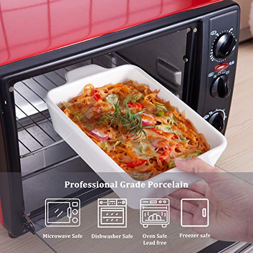 Ceramic Glaze Bakeware Set,Siducal,Non-Stick Bread Baking Pans,Roasting Dish,3 Pieces Baking Dishes-White #TOP3