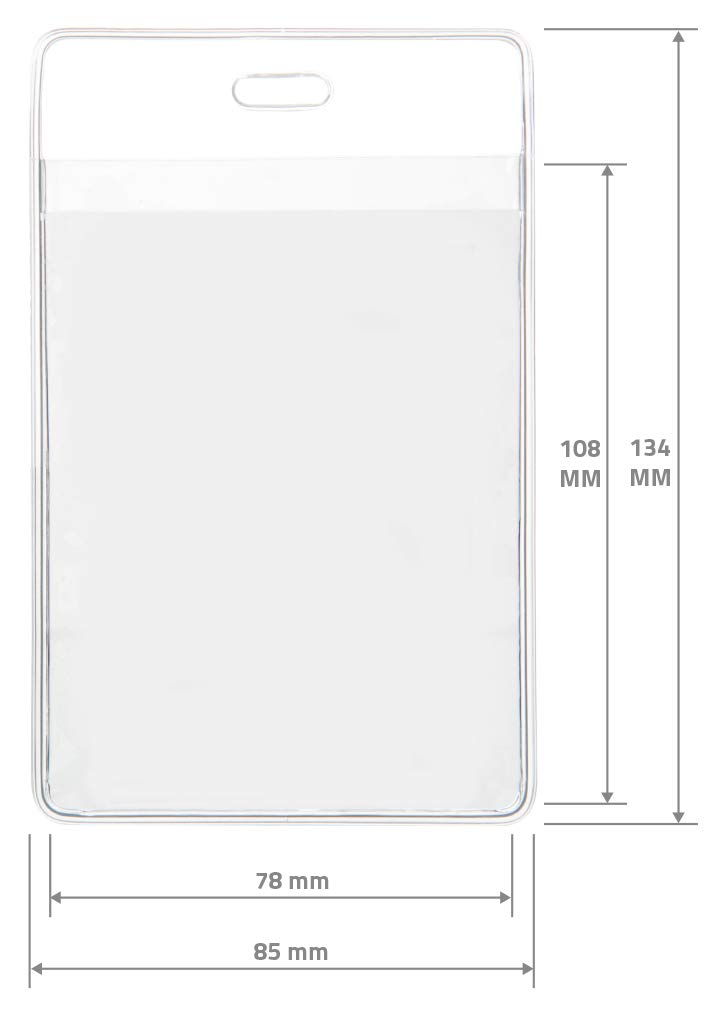 Karteo Ausweishülle DIN A7 105 x 74 mm [100 Stück] Kartenhülle mit Front- und Rücktasche Ausweishalter vertikal Weichplastik transparent Kartenhalter für Dienstausweise