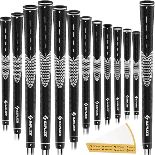 Image of SAPLIZE White Midsize 13 Piece Rubber Golf Grip Free 15 Tapes Included