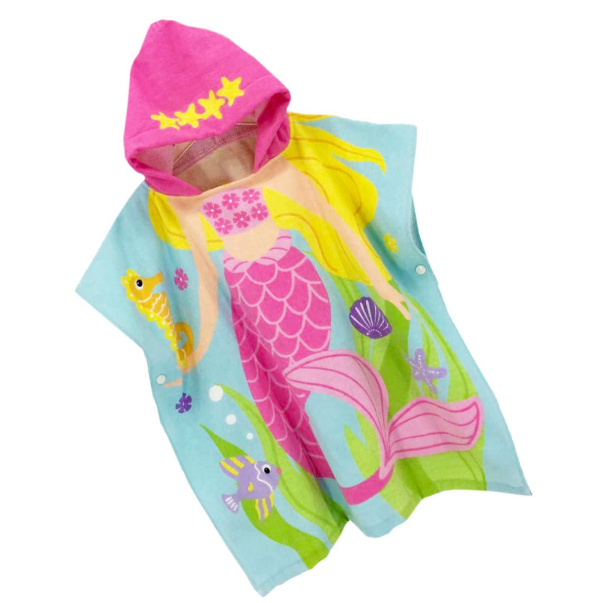 MAGICLULU Kinderkapuzenstrandtuch Aus Baumwolle Tragbar Mit Cartoon-Muster Strandkleidung Und Bademantel Für Junge Mädchen