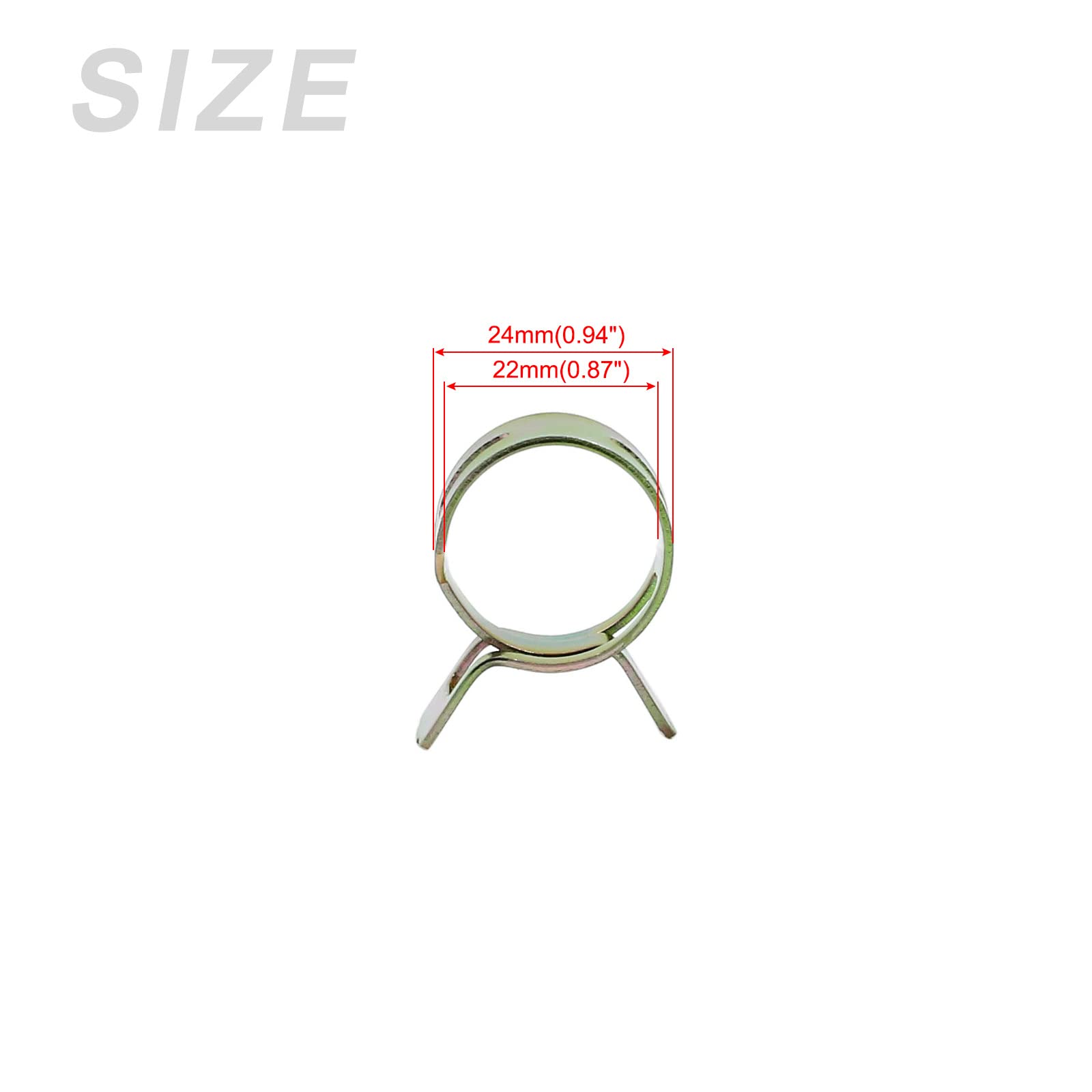 METALLIXITY Spring Hose Clamps (22mm/0.87") 15Pcs, Metal Clip - for Home Garden Tube Pipe Fastening - Image 2