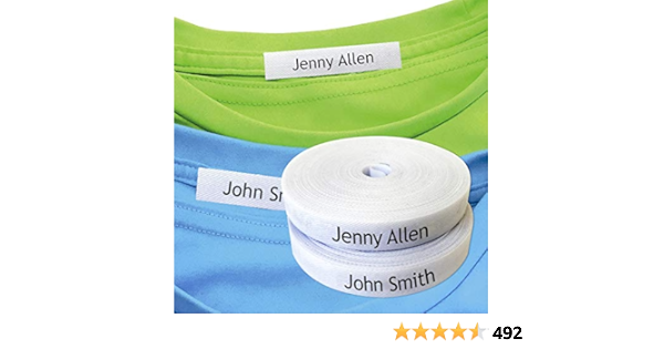 100 Custom Name Labels for Clothes. Iron-on Fabric Labels to Mark School  Uniforms, Elderly House Garments, Coats, Jackets and Any Type of Clothes.  ...