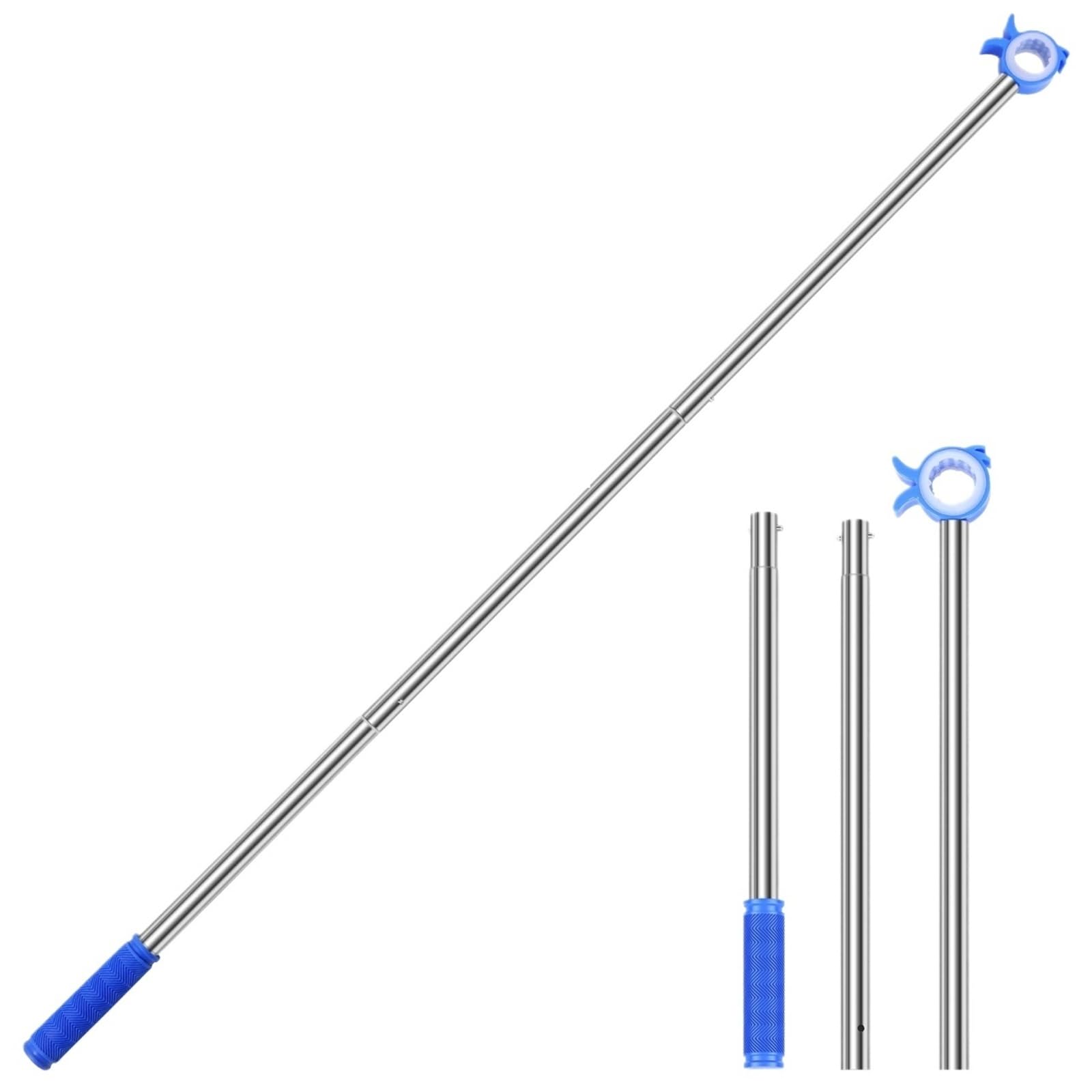 XILEUDUOD Telescopic Window Pole Rod Opener Window Opener Puller Stainless Steel Opening Rod 0.8-1.2m Telescopic Pole With Hook Portable Awning(Color-020-1.2m)