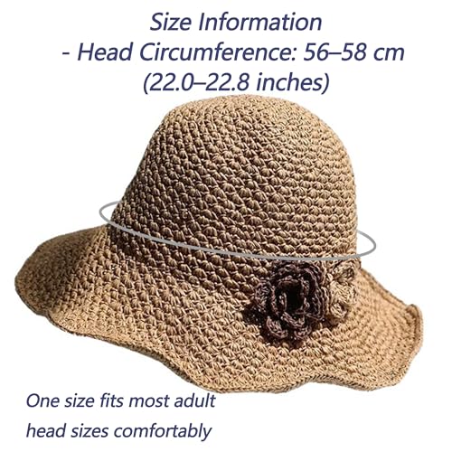 Sombrero de paja mujer con ala ancha para verano miniatura 7