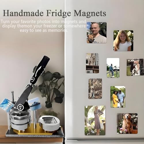 Zestaw narzędzi do majsterkowania DIY do niestandardowych odznak, zawiera nóż do papieru i materiały, idealny do spersonalizowanych magnesów fotograficznych i kreatywnych projektów